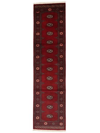 Orientalisk Pakistan Bokhara 2Ply 78X306 Hallmatta Svart/Mörkröd Ull, Pakistan