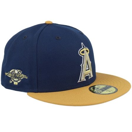 New Era - MLB Blå fitted Keps - Los Angeles Angels Retro Rewind 59FIFTY World Series 02 Oceanside Navy/Tan Fitted @ Hatstore