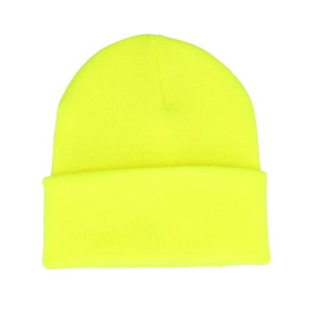 Beechfield - Gul cuff Lue - Kids Fluorescent Yellow Junior Cuff @ Hatstore