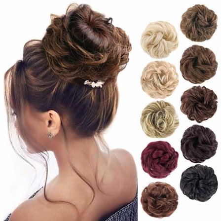 1 stk. Messy Hair Bun Hair Scrunchies Extension Curly Wavy Messy Syntetisk Chignon for kvinner Updo Hairpiece