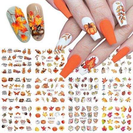 Høst Nail Art Stickers, Høst Nail Art Vannklistremerker Overfør Negl