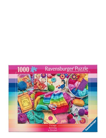 Vintage Knitting & Crochet 1000P Patterned Ravensburger