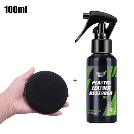 50/100/300ml Läder Plast Renoverare Uppfräschande Återställare Skumrengöring Spray Med Polersvamp Bilrenoveringspasta| |