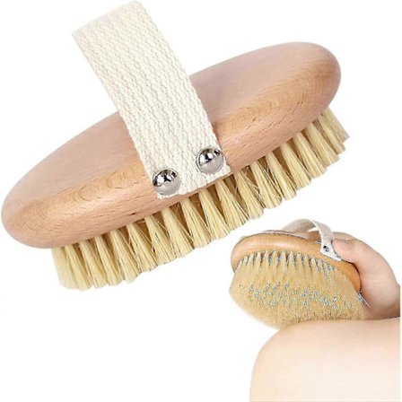 Kroppsbørste Massasjebørste, Naturlig Bøketre, Tørrbørste Kroppspeelingbørste-Bra