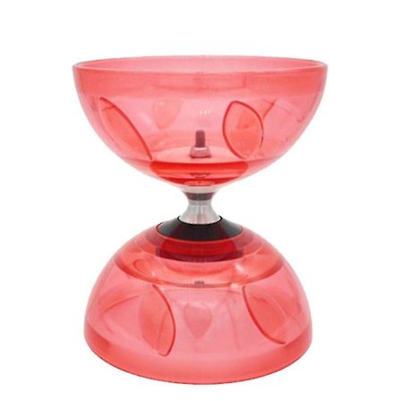 Diabolosett (4 farger, 2 størrelser) med trippel kulelagerkobling, fargematchende fiberhåndstaver, diabolostreng og pose - mxbc