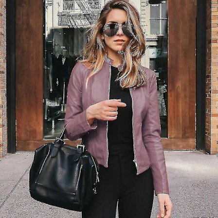 Naisten yksivärinen syystakki, keinonahkaa, vetoketjullinen, kevät- ja syysasu, naisten muoti, lyhyt ohut naisten takki, nopea