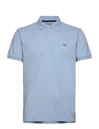 Slhdante Ss Polo Noos Polos Short-sleeved Blå Selected Homme*Betinget Tilbud