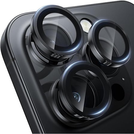 Kamerabeskyttelse, til iPhone 16 Pro Max, iPhone 16 Pro, hårdhed 9H, ridsefast, boblefri, HD-hærdet kamera, metalglas, panser