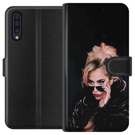 Kompatibelt Lommeboketui til Samsung Galaxy A50 Lady Gaga portrett med solbriller og dramatisk sminke i mørk glamorøs stil