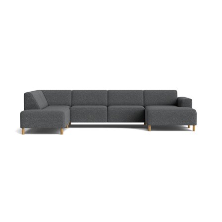 Seam U-sofa, højrevendt - Puente Grå/blå - 344x206x78 - Sofa, u-sofa