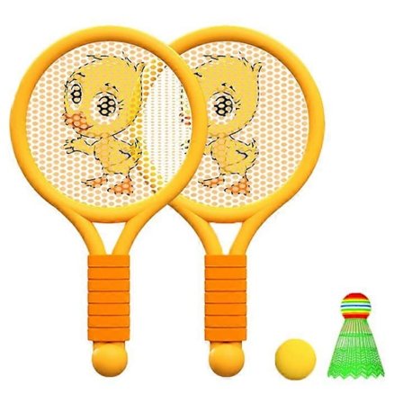 Badmintonracketlekesett for barn - Lett oransje andungeracket for gutter og jenter innendørs/utendørs 3-7 år