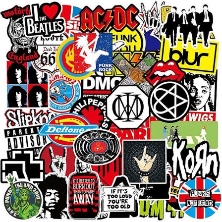 Sæt med 100 Rock Band Punk Stickers, Heavy Metal Punk Musik Band, Vandafvisende Vinyl Stickers