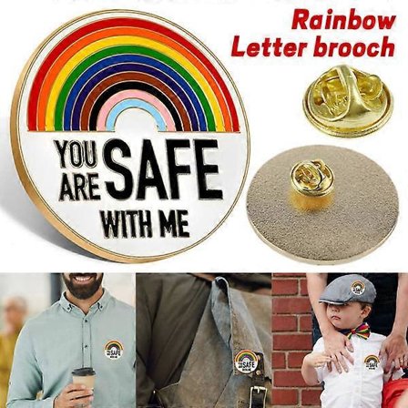 Olet turvassa kanssani Pride-rintaneula Sateenkaari-rintamerkki Koriste