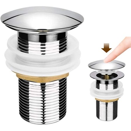 Pesualtaan viemäri, ponnahtava pesualtaan viemäri universaali, pesualtaan viemäri ilman ylivuotoa kuparipesualtaalle