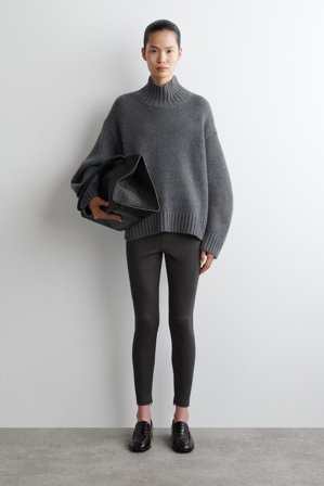 COS Women's Leggings Con Cerniera Alle Caviglie in Grigio