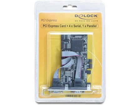 Delock PCI Express card 4 x serial, 1x parallel - parallell / seriell adapter - PCIe - 4 porter