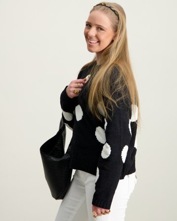 Kids ONLY KOGSUS L/S O-NECK CHINELLE PULLOVER KNT Sort Trøjer Pige - Kids Brand Store