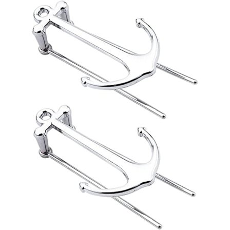 2 skipsankerbokmerker - sølv utsøkt metall sideholder anker