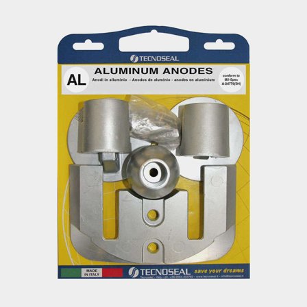 Kit de ânodo de alumínio Tecnoseal, para rabeta, compatível com Mercruiser Bravo III a partir de 04