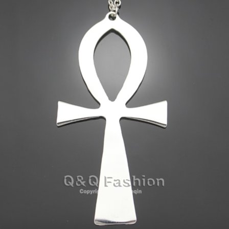 10x5cm Vintage Egyptian Life Big Ankh Cross Hänge Long Chain Halsband Modesmycken Män och kvinnor Accessoarer Dropshipping