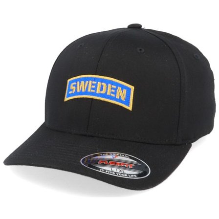 Army Head - Svart flexfit Keps - Sweden Badge Black Flexfit @ Hatstore