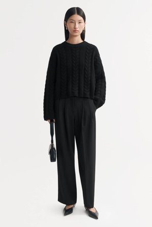 Soft Goat - Chunky Cable Knit - M - Black