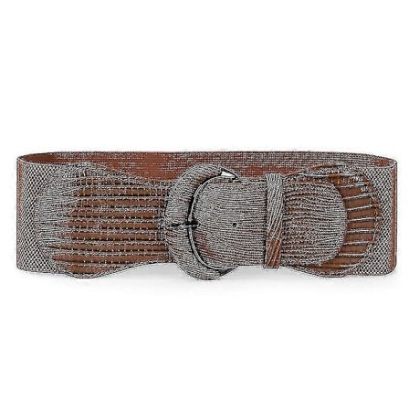 Elastisk bredt midjebelte for kvinner, dame elastisk belte med krokspenne