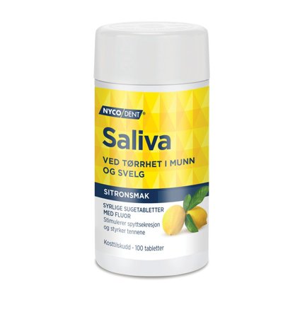 Nycodent Saliva sugetabletter sitron 100 stk