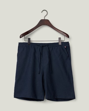 Lexington Shorts i linblanding, avslappet passform, mørkeblå