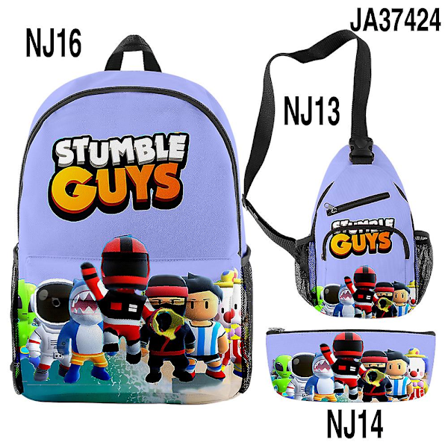 Stumble Guys Ryggsäck Pencil Bag Satchel Tredelad Set style 11