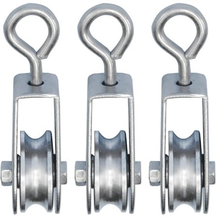 3 Mini Taljer med Kulelager, ø 28mm, for 6mm tau, Lager 30kg