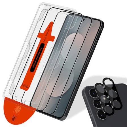 2-PACK Samsung S25 FE Skærmbeskytter & 2-PACK linsebeskytter - Hærdet Glas | [Automatisk Installation] - Boblefri