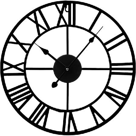 Suuri seinäkello | Suuri keittiökello | Luurankokello | Musta seinäkello | Roomalaisilla numeroilla varustettu seinäkello, seinään asennettava 40 cm