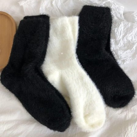 Women's Plush Sock Mink Fleece Socks For Women Autumn Winter White Socks In Tube socks Thickened Insulation Sleeping Socks