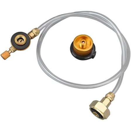 1 stk. Camping Kogeblus Gasflaske Adapter, Propan Påfyldningsadapter, Camping BBQ Tilbehør, Nemt Påfyldning af Flade Gasflasker