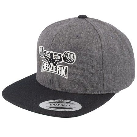 Berzerk - Grau Snapback Cap - Strong Man Military Press Charcoal/Black Snapback @ Hatstore
