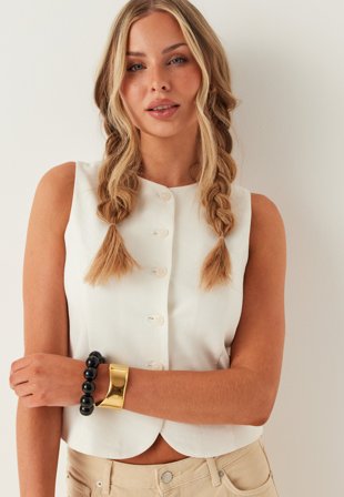 ONLY-Onlgoa S/L LINEN BL WAISTCOAT-42