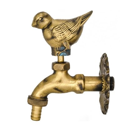 Utendørs hagekran Dyreformet kran Antik messing Fuglekran Mop/Hagevanning Anima