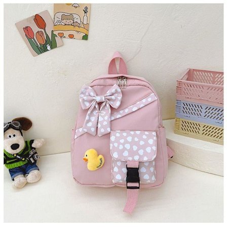 Skoletaske til Børn, Casual Skuldertaske, Sød Pige Lille Skoletaske, Børnehave Børn Frisk All-match Udendørs Taske Rejse - Pink