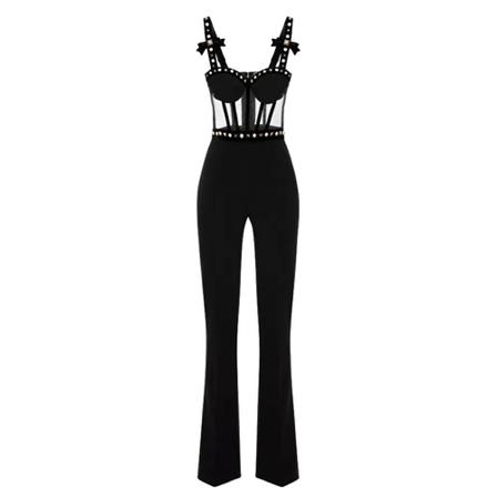Elisabetta Franchi Jumpsuits svart, Dam, Dam, Storlek: S