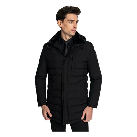Borgio, kurtka męska camini puchowa dłuższa Czarny, Mężczyzna, Rozmiar: 2XL