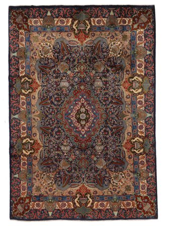 Kashmar Teppich Handgeknüpft 238X342 Schwarz/Dunkelrot Persien/Iran