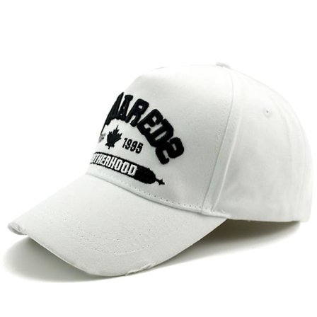 Cap för herr Bomullskeps med cap för herr Casual Cap Bokstäver Dsquared2 Vit