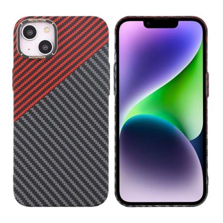 iPhone 15 Plus Mobilskal i Kolfiber - Röd/Svart Multicolor
