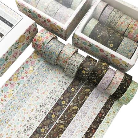Galaxy 10 ruller Washi-sett, dekortape, gjør-det-selv-papirtape, maskeringsteip-sett (stil 2) farge 4