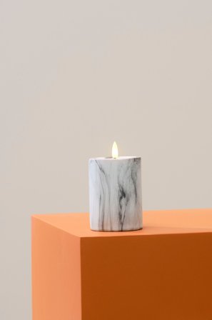 Jotex - Marble Kubbelys Led 12,5 Cm Grå - FLAMME - Kjøp LED-lys hos Jotex