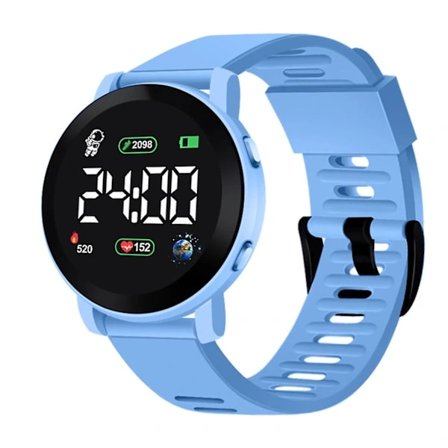 Digitalt LED-ur til børn, vandtæt, automatisk dato, ugekalender, sportsarmbåndsur til drenge og piger, mode elektronisk ur Himmelblå