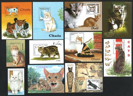 Katte - 22 miniark 1984-2003 - Postfrisk