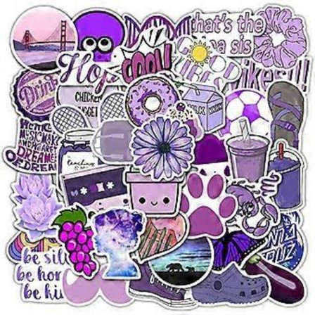 Tyttöjen Purppura Esteettiset Tarrat Vedenkestävät Söpöt Tarrat 50 KPL Vesipullo Kannettava Puhelin Tarrat Teineille Lapsille