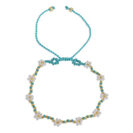 Fargerikt armbånd med tusenfrydfrø, justerbart boho-blomstersmykke gave til kvinner